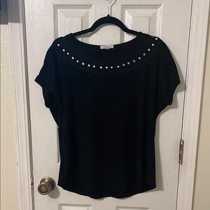 Black Studded Women's Top
